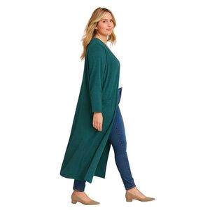 LULAROE WOMEN’S 3XL DUSTER CARDIGAN – TEAL HEATHER – LONG OPEN FRONT